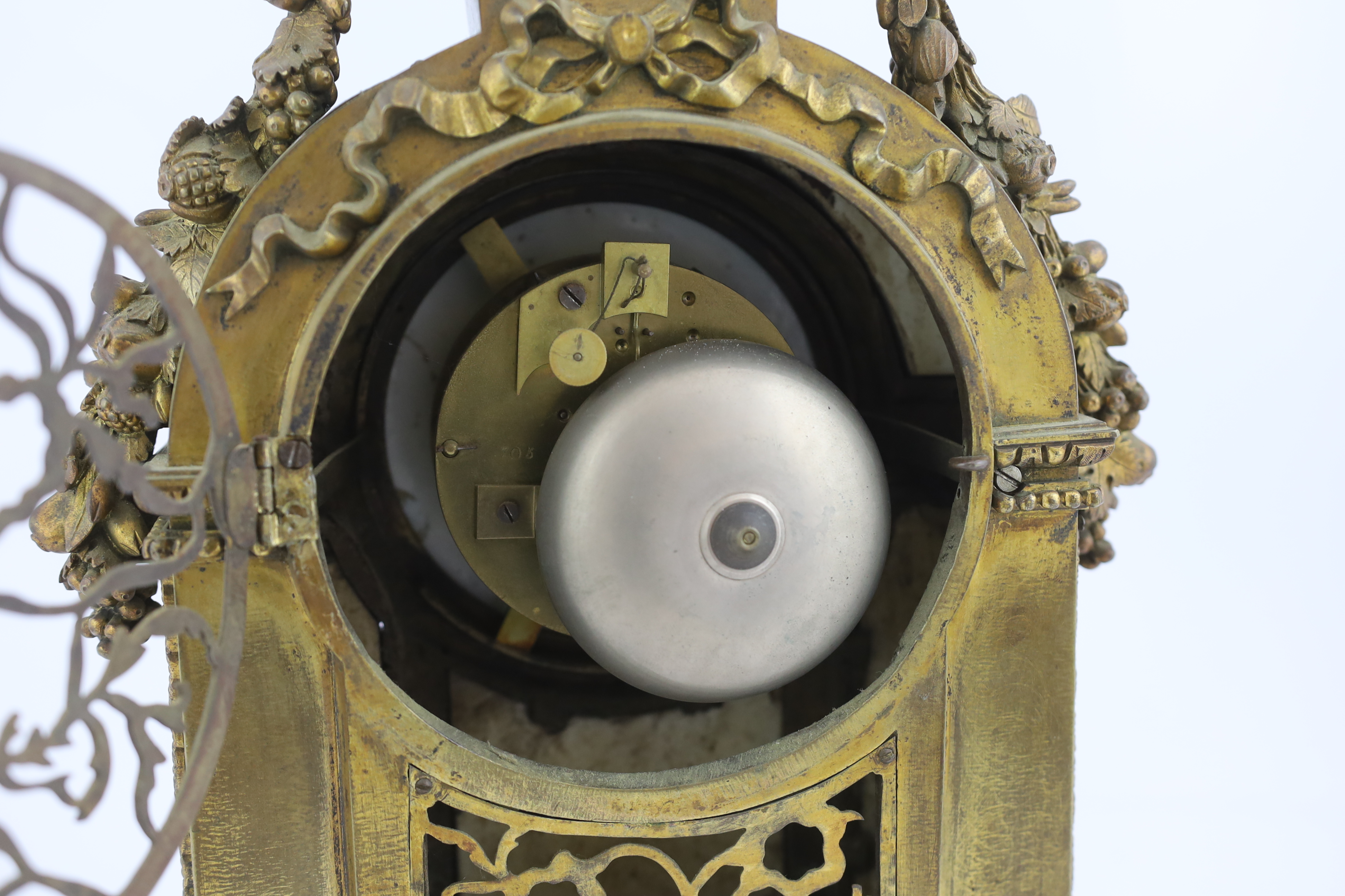 Robin à Paris, a 19th century French ormolu and Sevres style porcelain mantel clock